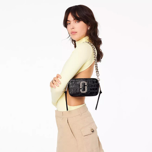 Сумка Marc Jacobs Snapshot The Croc-embossed – Black