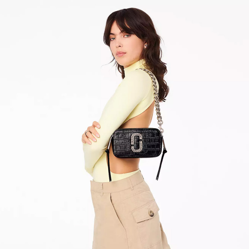 Сумка Marc Jacobs Snapshot The Croc-embossed – Black