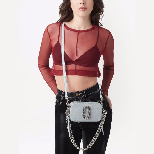 Сумка Marc Jacobs Snapshot The Croc-embossed – Quarry