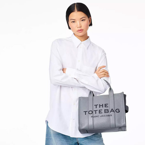 Сумка Marc Jacobs The Leather Medium Tote Bag – Wolf Grey