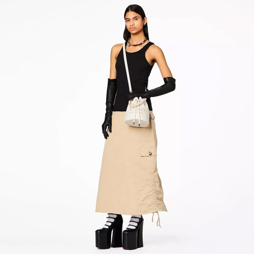 Сумка Marc Jacobs The Leather Mini Bucket Bag - Cotton Silver