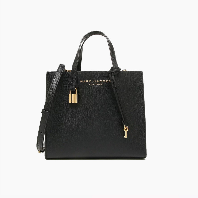 Marc Jacobs The Leather Mini Grind Tote Bag - Black