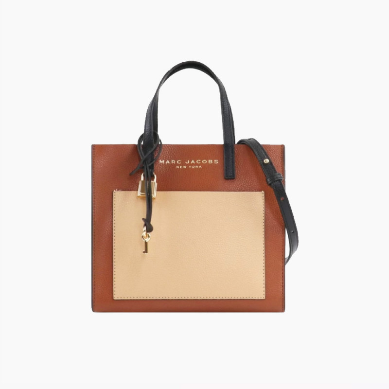 Marc Jacobs The Leather Mini Grind Tote Bag - Chocolate Truffle
