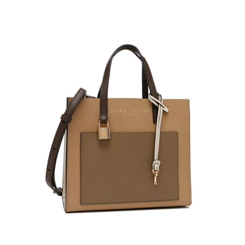 Marc Jacobs The Leather Mini Grind Tote Bag - Iced Coffee Multi
