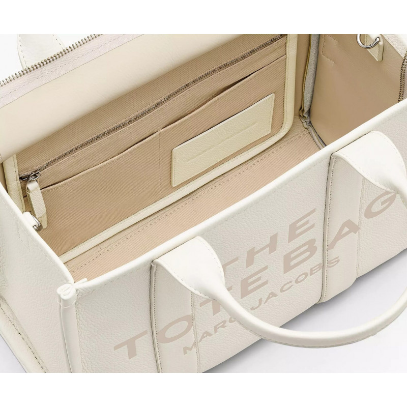 Сумка Marc Jacobs The Leather Medium Tote Bag – Cotton/Silver