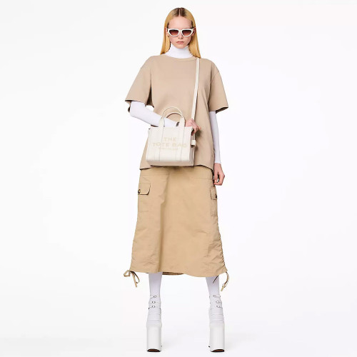 Сумка Marc Jacobs The Leather Small Tote Bag – Cotton/Silver