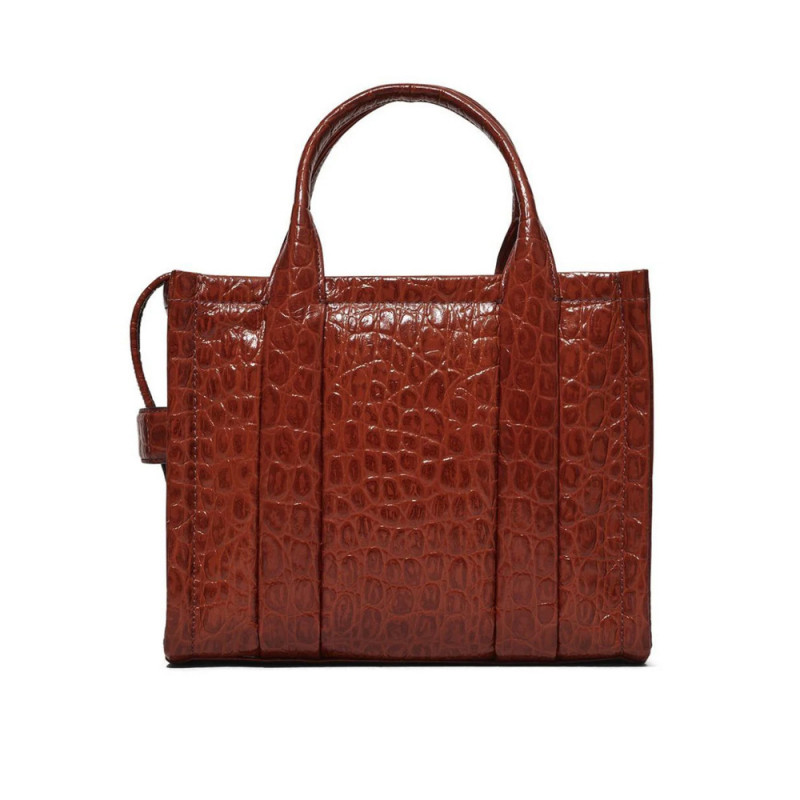 Marc Jacobs The Croc-Embossed Small Tote Bag – Spice Brown