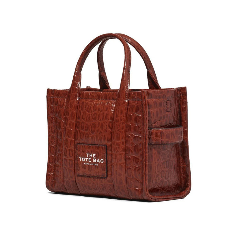 Marc Jacobs The Croc-Embossed Small Tote Bag – Spice Brown