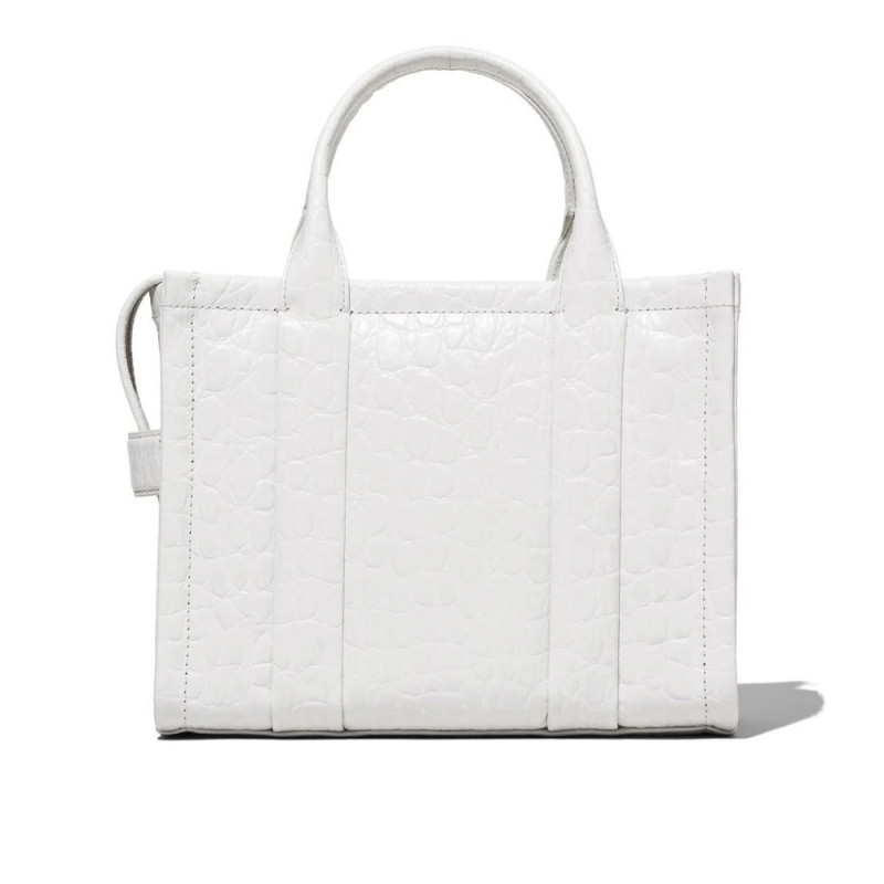 Marc Jacobs The Croc-Embossed Small Tote Bag – White