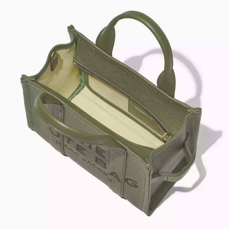 Marc Jacobs The Leather Small Tote Bag - Bronze Green