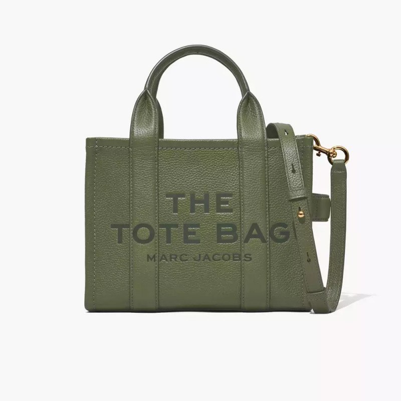Marc Jacobs The Leather Small Tote Bag - Bronze Green