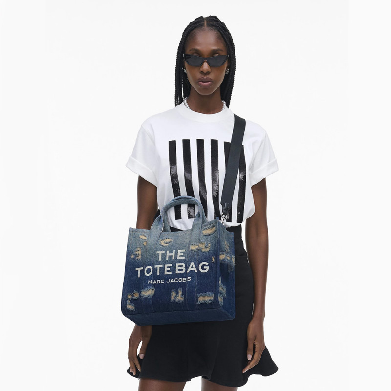 Сумка Marc Jacobs The Rip And Repair Denim Medium Tote Bag Punk Indigo