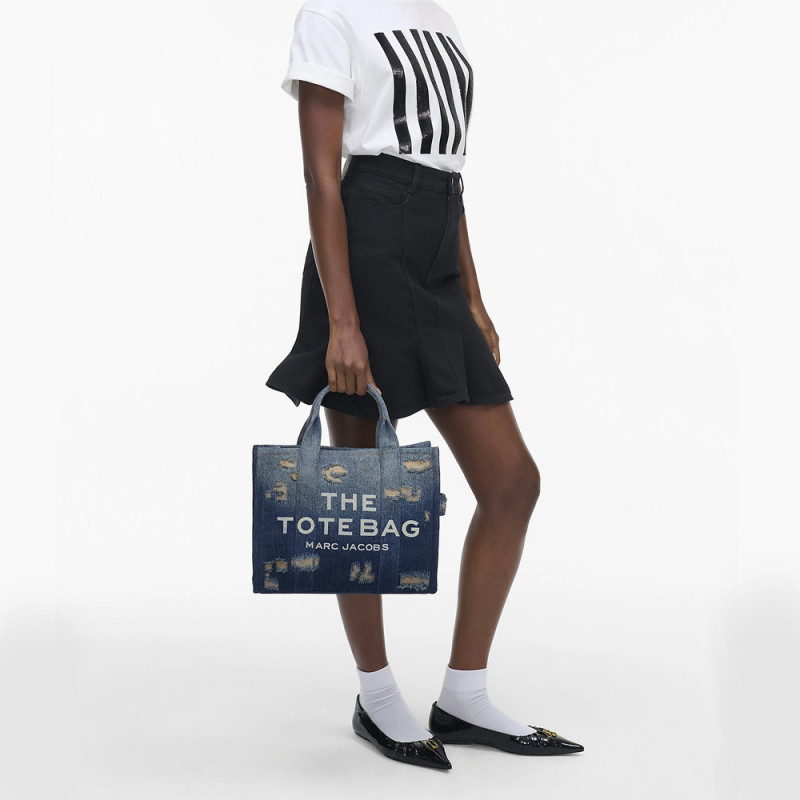 Сумка Marc Jacobs The Rip And Repair Denim Medium Tote Bag Punk Indigo